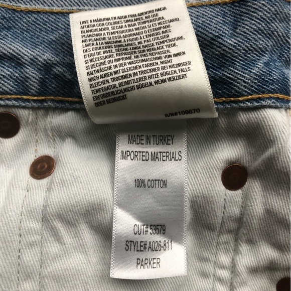 AGOLDE Parker Distressed Cut Off Jean Shorts 27 - Picture 6 of 9